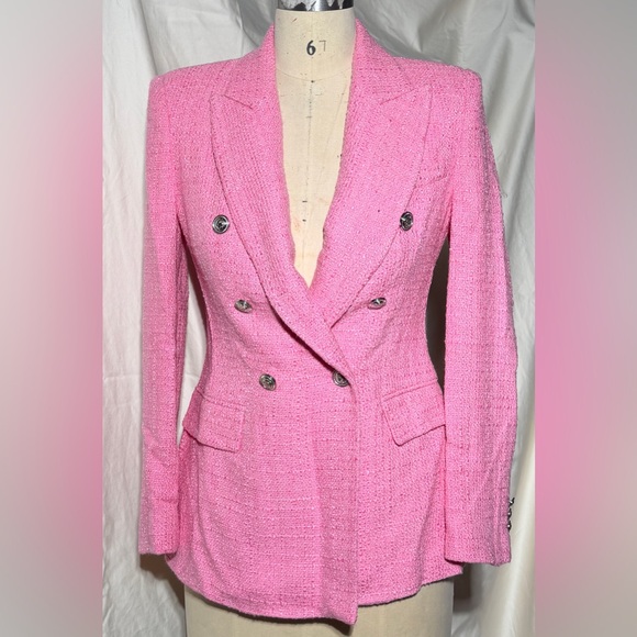 Zara Pink Textured Blazer - Picture 4 of 8